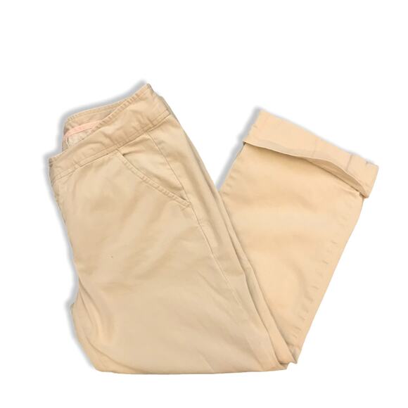 Vince Beige Tan Chino Rolled Hem Capri Work Pants 2 - Picture 3 of 7